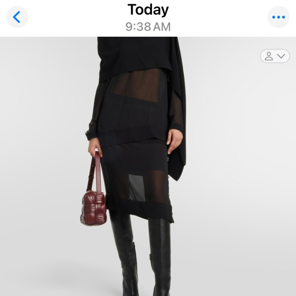 Proenza Schouler Black Pencil Technical Chiffon Skirt